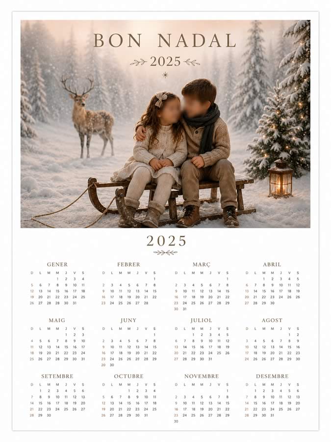 Sueños de Atenea Photography - Navidad Colegios y Guarderías - Calendario personalizado